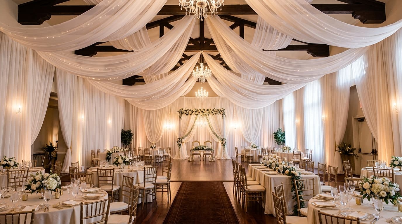 Modern pipe and drape rentals for chic event design