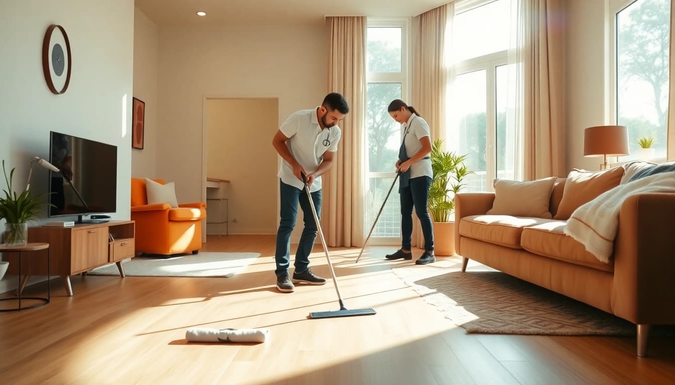 Efficient bond cleaning Logan service with a professional cleaner ensuring spotless results in a Logan apartment.