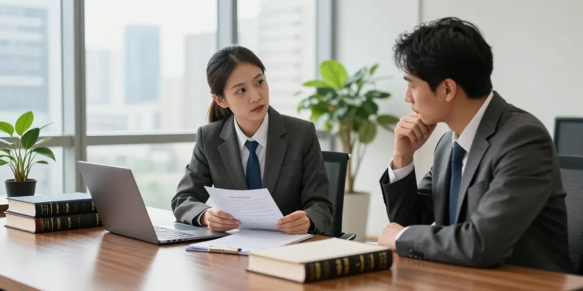 Client consultation with a lawyer discussing case details, click to find out more about legal services.