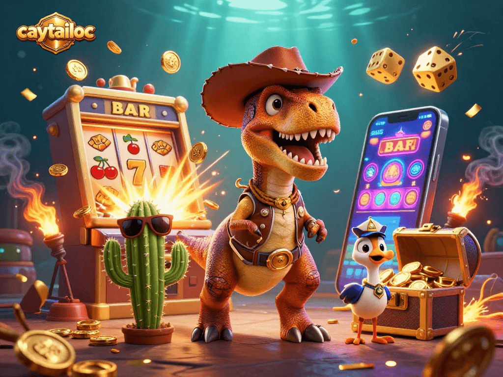 Experience the thrilling jackpot excitement with caytailoc's vibrant casino scene featuring dynamic slot elements.