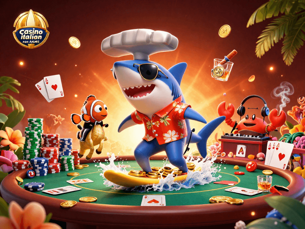 I migliori giochi nei casino italiani non AAMS con il squalo surfista e ambientazioni vivaci.