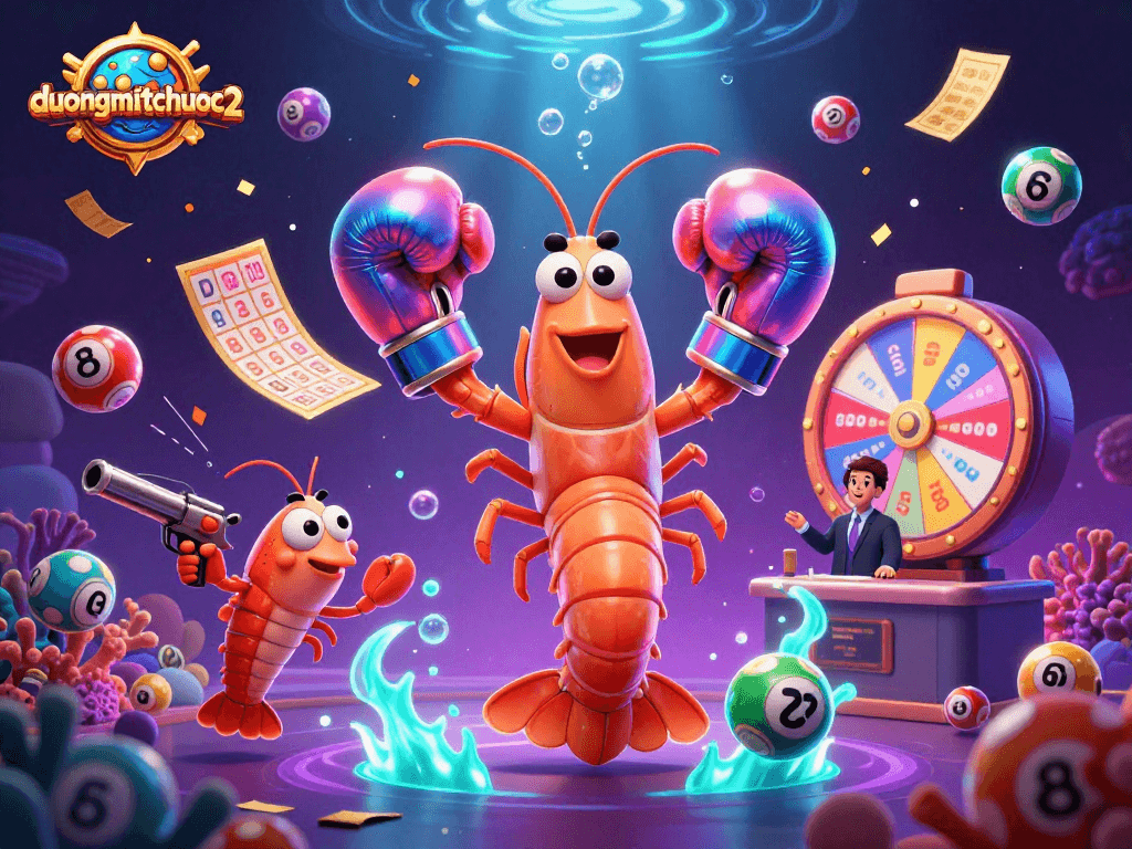 Engage with the lively duongmatchuoc2 casino experience, showcasing vibrant lottery elements and dynamic 3D characters.
