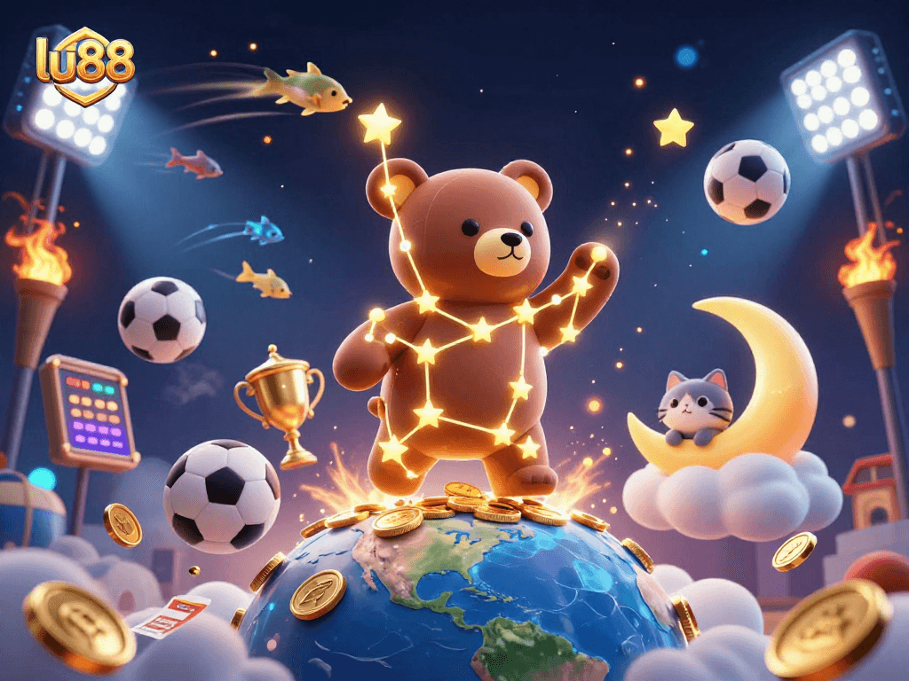 Experience exhilarating gaming at lu88 with vibrant scenes of casino excitement and dynamic sports betting.