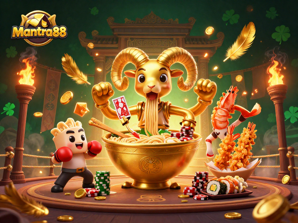 Engage with mantra88's lively casino scene featuring vibrant characters and dynamic gambling themes.