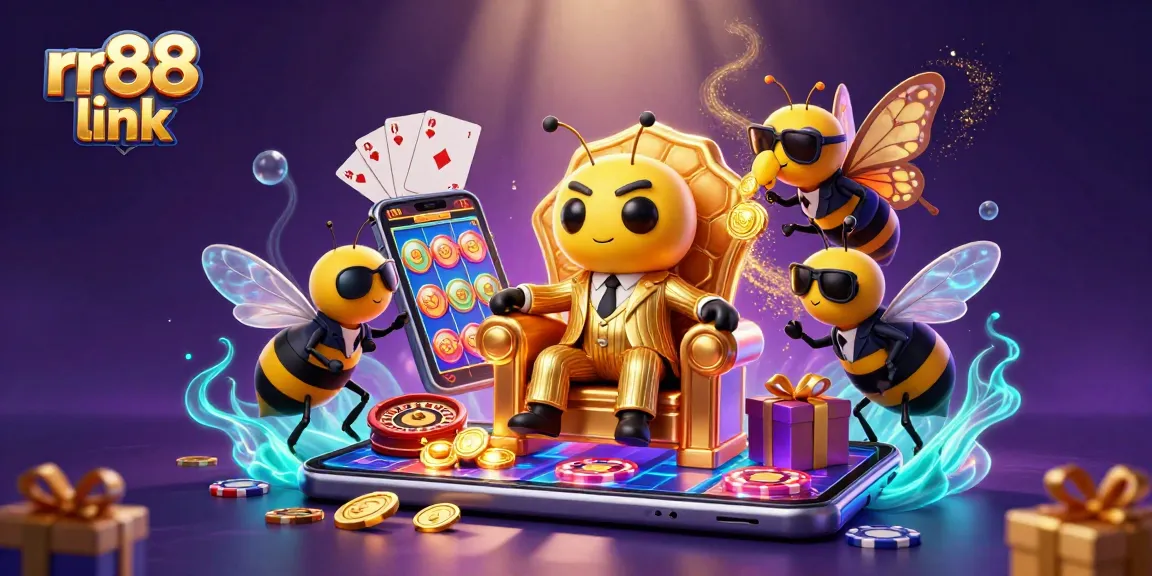 Experience winning strategies with rr88 link in this vibrant casino illustration full of action.