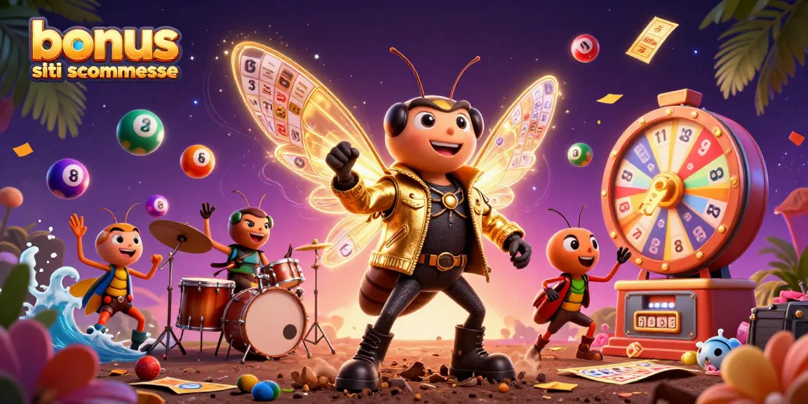 Scopri bonus siti scommesse con l'illustrazione vivace e dinamica di una rock star e una band