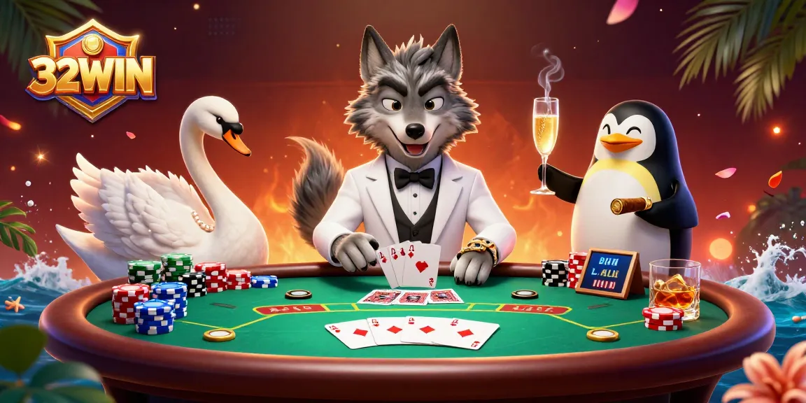 Experience thrilling baccarat action at 32WIN with a wolf dealer and elegant characters