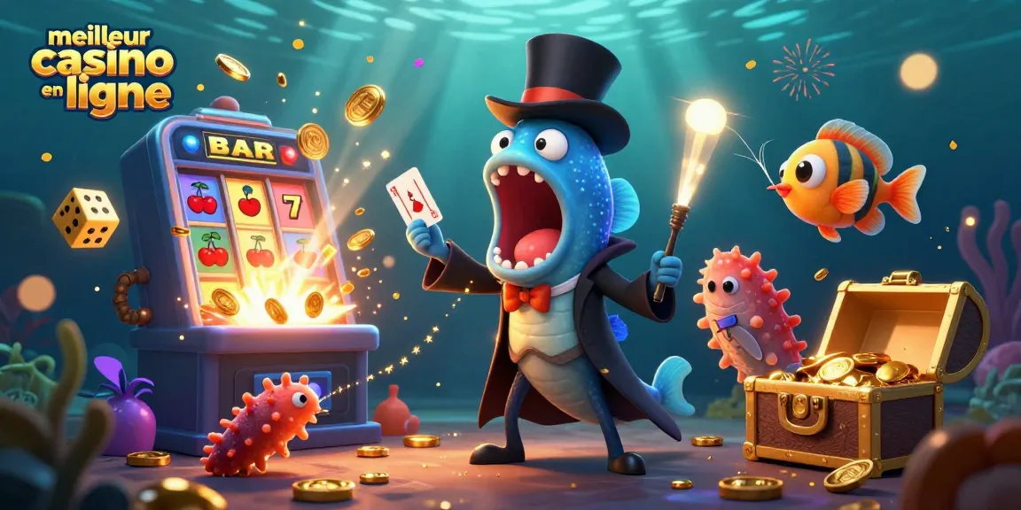 Admirez le meilleur casino en ligne avec une scène magique sous-marine animée.