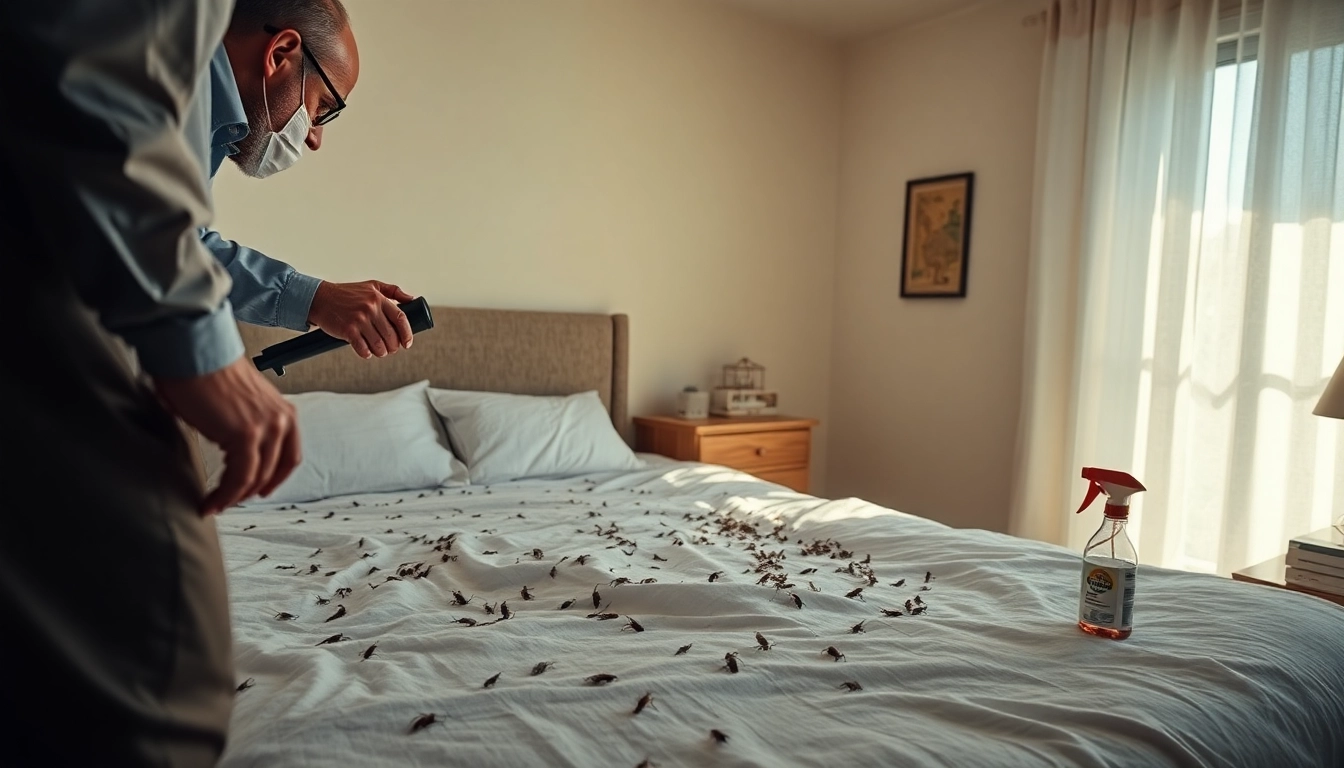 Implement effective bed bug pest control in an infested bedroom environment.