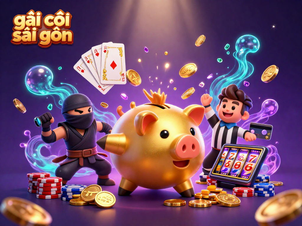 Engage with the action in gái gọi sài gòn's vibrant casino scene featuring a sumo wrestler and ninja.