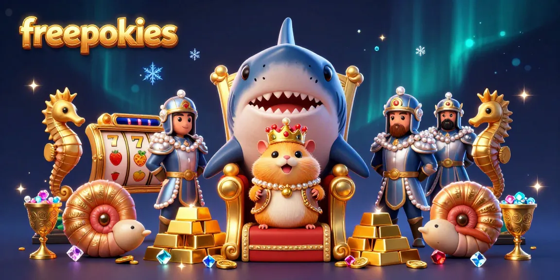 Experience thrilling freepokies action with a golden hamster king in a vibrant casino scene.