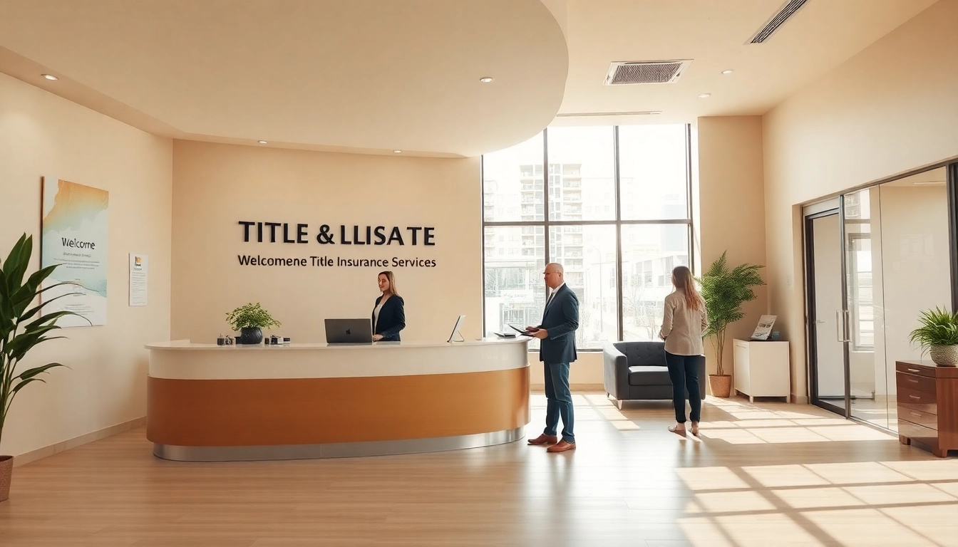 Client consultation in a professional Title Insurance Services office with knowledgeable agents.