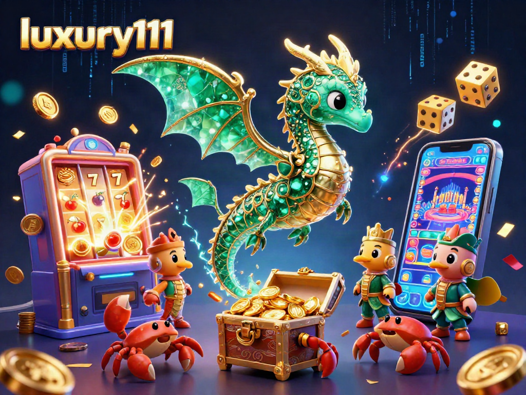 Experience thrilling gaming with luxury111 featuring a vibrant sea dragon and enticing slot machine scene.