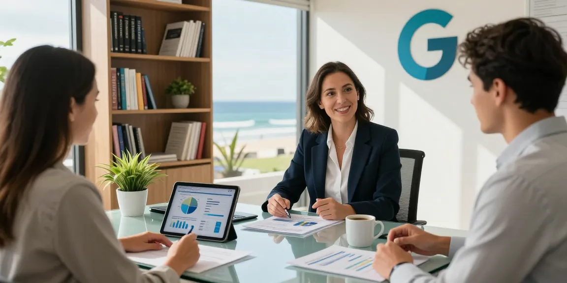 Financial advisory meeting in Gold Coast Queensland Australia, highlighting expert guidance and client engagement.