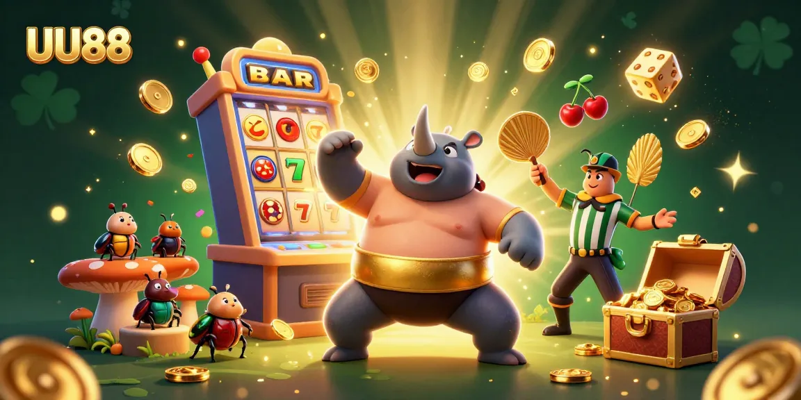 Watch the UU88 rhino beetle champion stomp to unleash a jackpot at the vibrant casino!