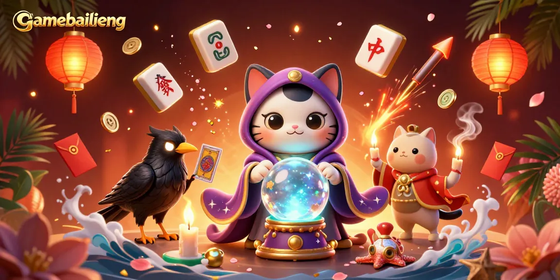 Engage with gamebailieng while playing in a vibrant, mystical 13 Cards scene filled with dynamic casino elements.
