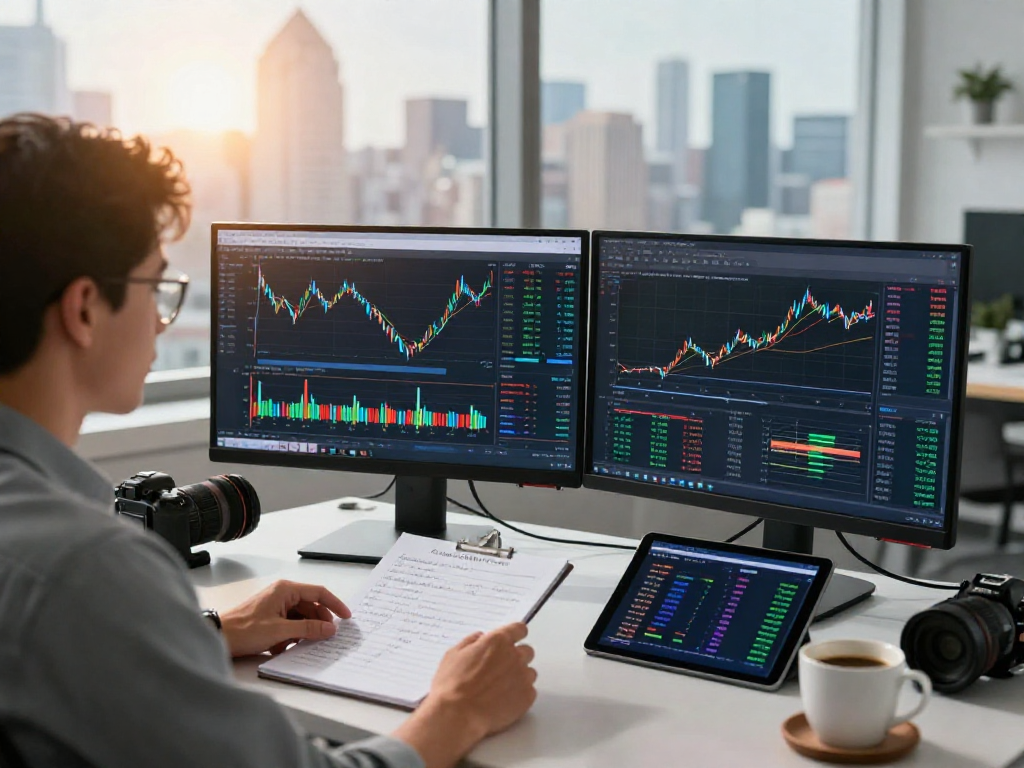 Dynamic TradingView workspace with charts and trading tools for market analysis.