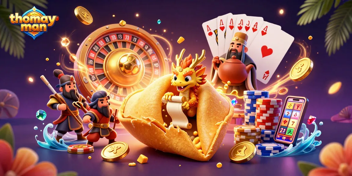 Win at thomayman with dynamic golden coins and colorful gaming elements