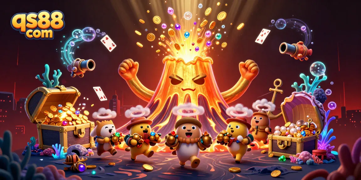 Win big at qs88 com with an explosive undersea treasure chase featuring vibrant casino elements.