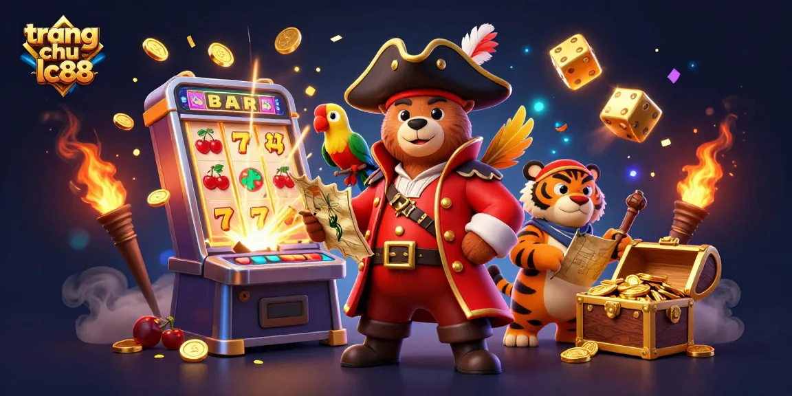 Experience the thrill of winning with trang chu lc88 in this vibrant casino scene featuring a pirate captain bear.