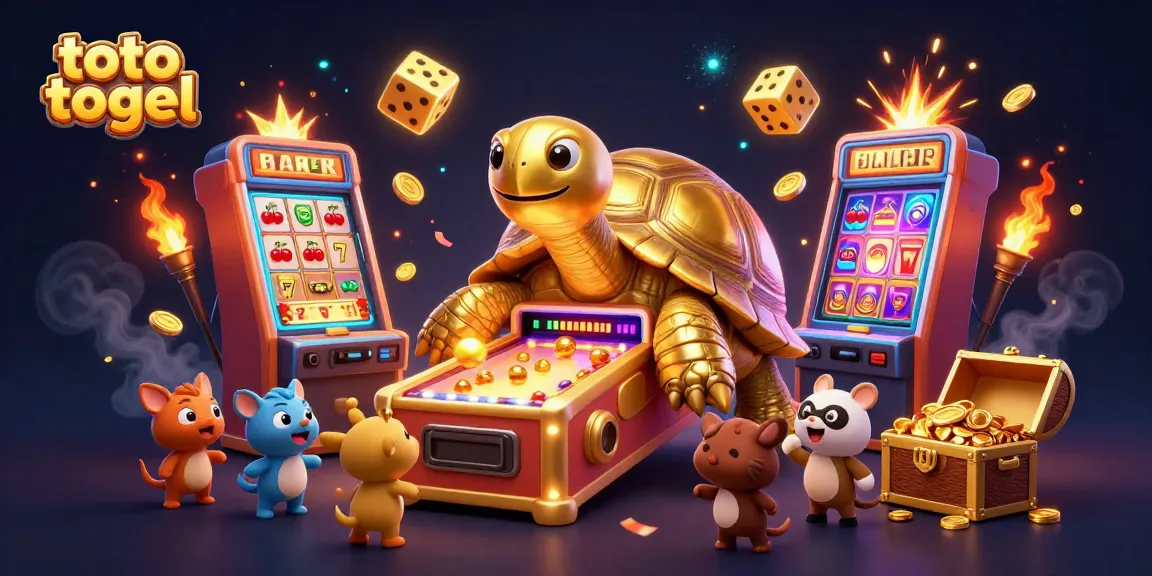 Experience thrilling toto togel action with a colossal tortoise and vibrant slot bursts!