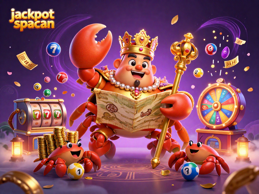 Experience the excitement of jackpot spaceman in a dynamic casino-themed illustration with golden characters and vibrant elements.