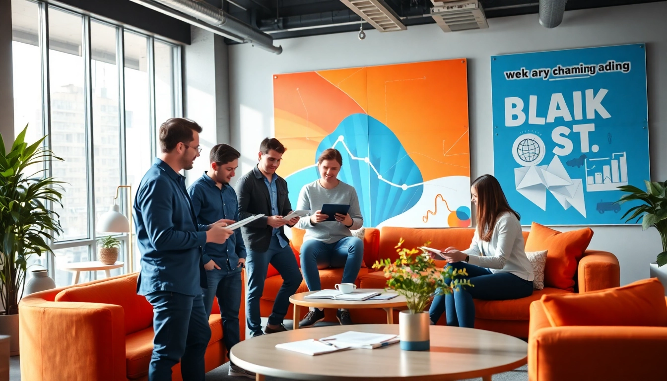 Creative team at a branding agency Melbourne collaborating on brand strategies and designs.