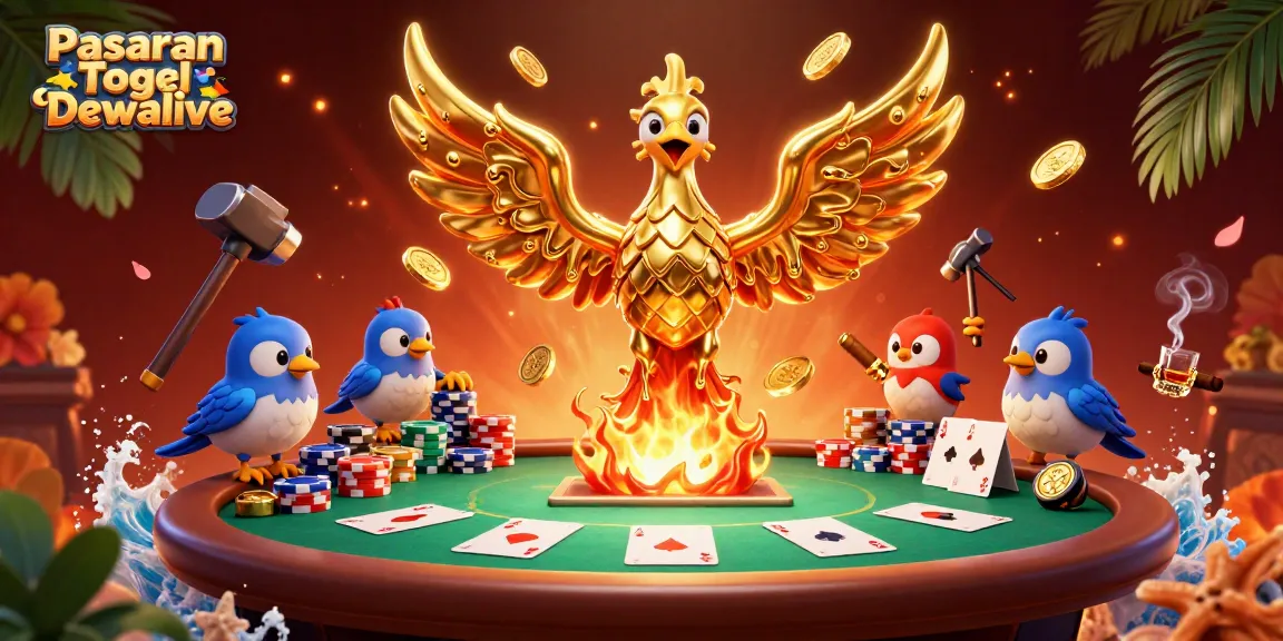 Experience thrilling moments with Pasaran Togel Dewalive as golden coins and poker excitement collide.