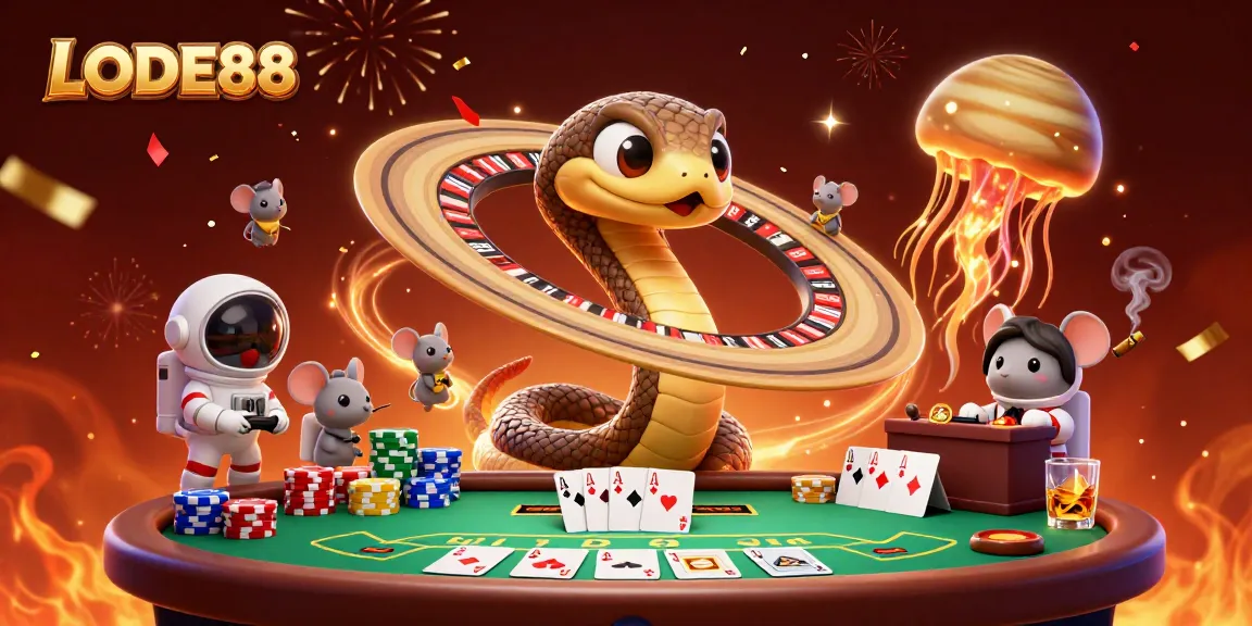 Play exciting games at LODE88 with a dynamic cosmic casino scene full of action.