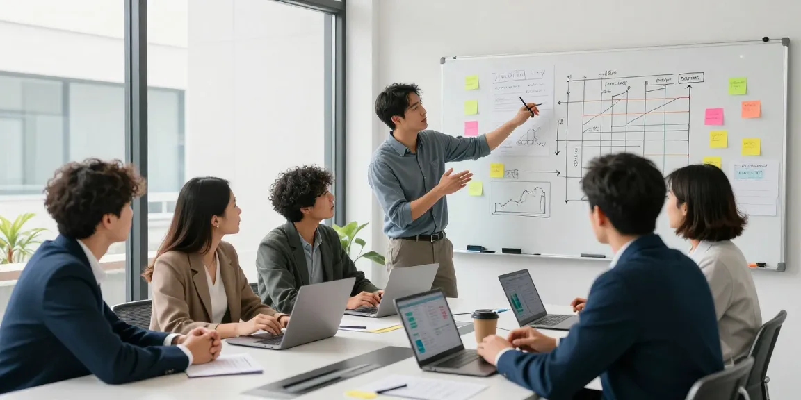 Collaborative brainstorming session showcasing innovative ideas for the most profitable small businesses.