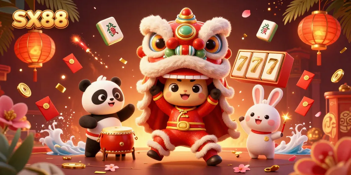 SX88 captures the excitement of casino gaming with vibrant characters celebrating and engaging in winning strategies.