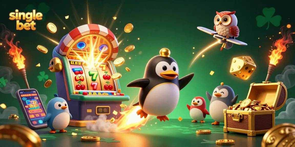 Engage in thrilling single bet action with a vibrant 3D casino scene bursting with excitement.