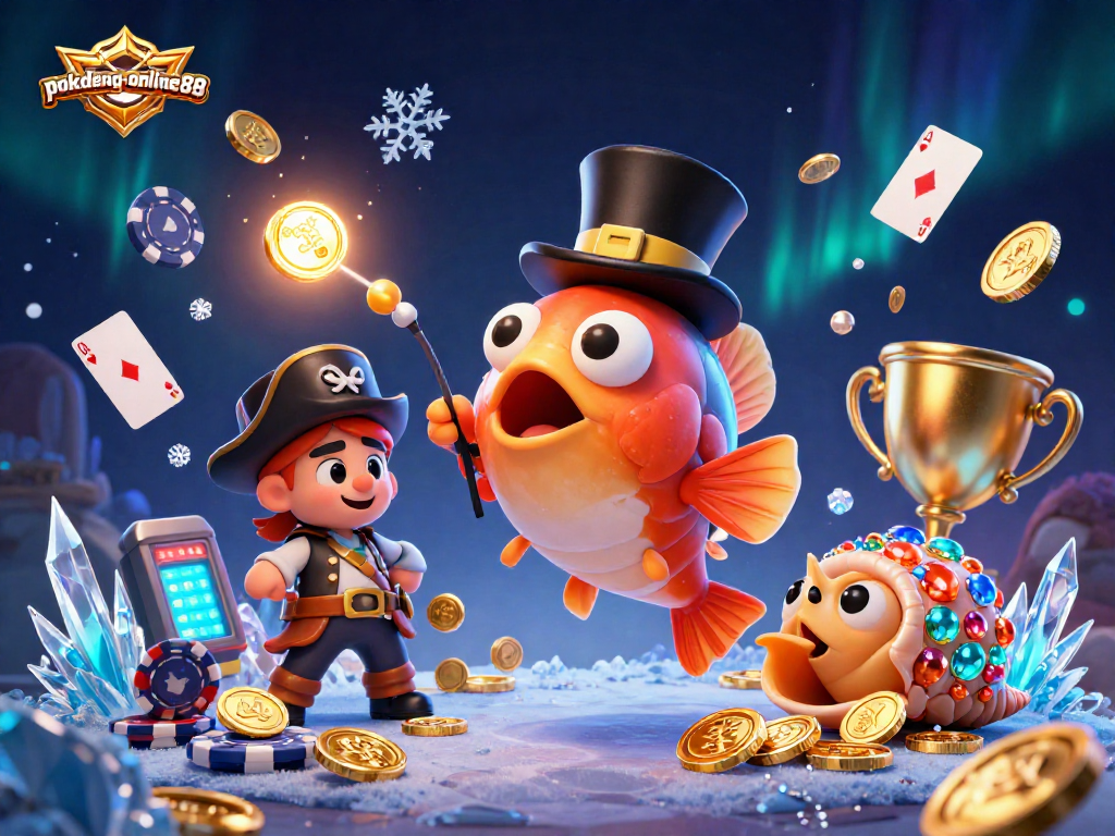 Engage with the exhilarating world of pokdeng-online88 featuring vibrant characters and poker elements in a dynamic scene.
