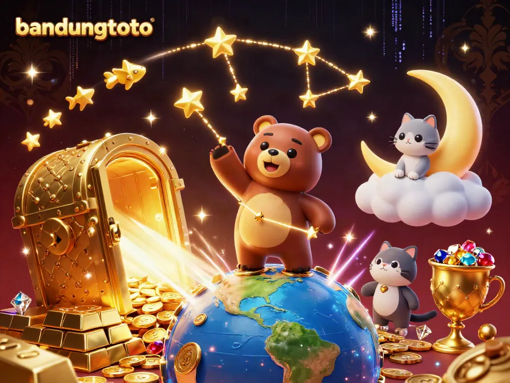 Engage in thrilling gaming with bandungtoto, where vibrant characters uncover treasures in a cosmic casino