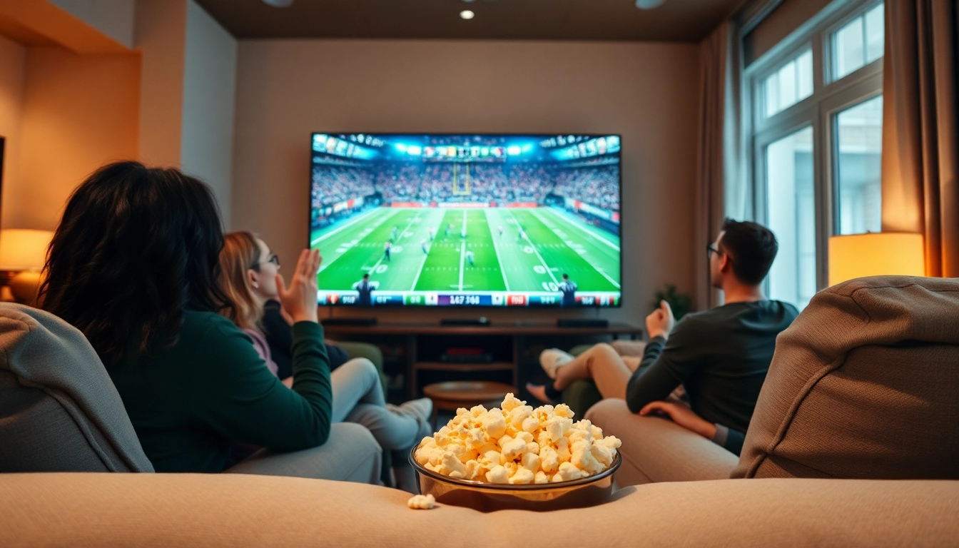 Menikmati bolakami streaming di ruang nonton yang nyaman dengan teman-teman.