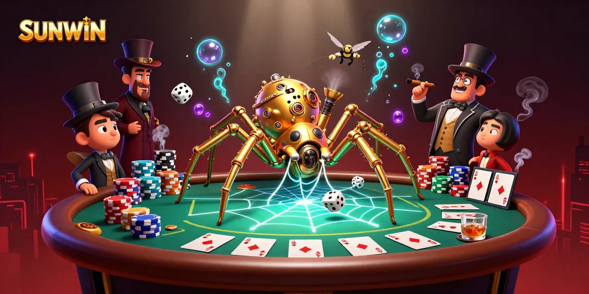SUNWIN captivates players with a vibrant steampunk scene of poker, dice, and dramatic gameplay.