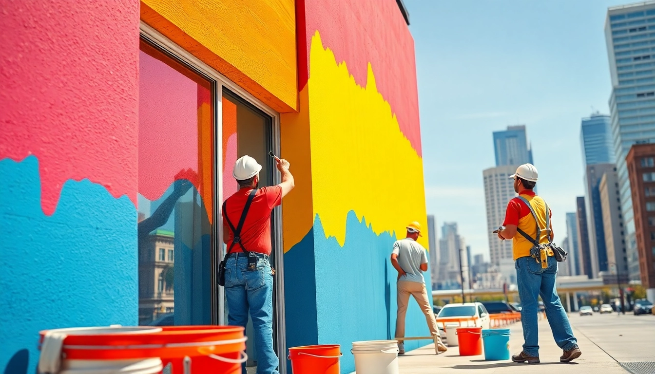 Transform your space with commercial paint services featuring professional painters at work.