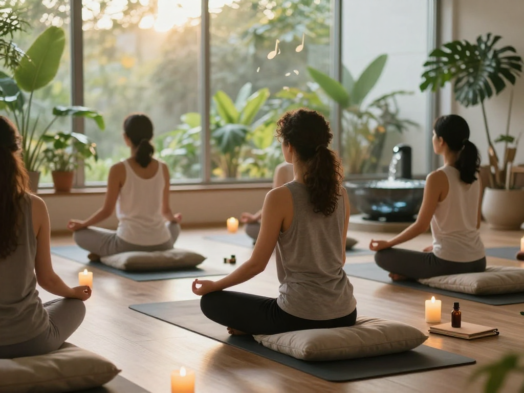 Mindfulness meditation space highlighting mantra88 with calming ambiance and wellness elements.