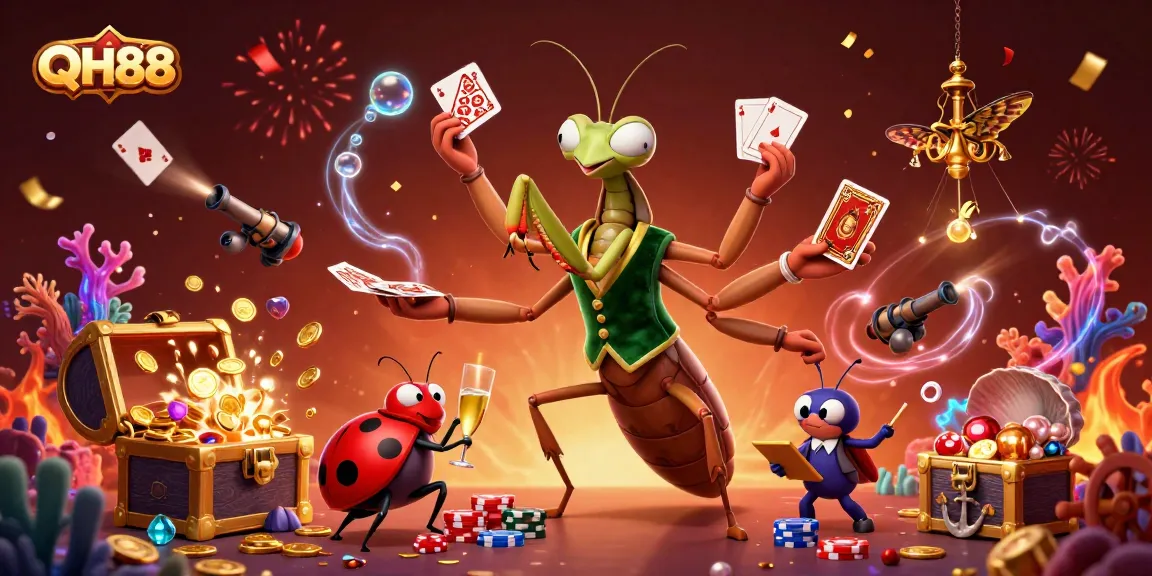 QH88 offers thrilling underwater treasure hunting with vibrant casino-themed characters.
