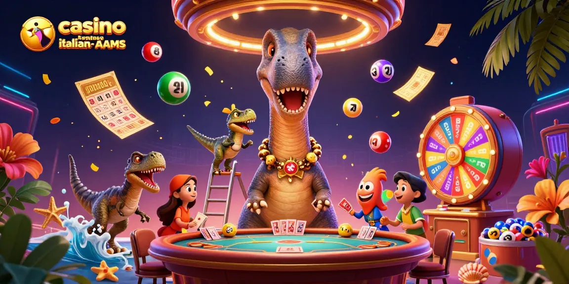 Giocatori in un'immagine accattivante di casino italiani non AAMS, attorno a giochi e premi.