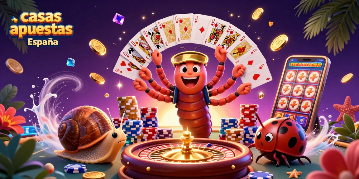 Apostar en las mejores casas de apuestas de España con una dinámica escena de casino y personajes divertidos.