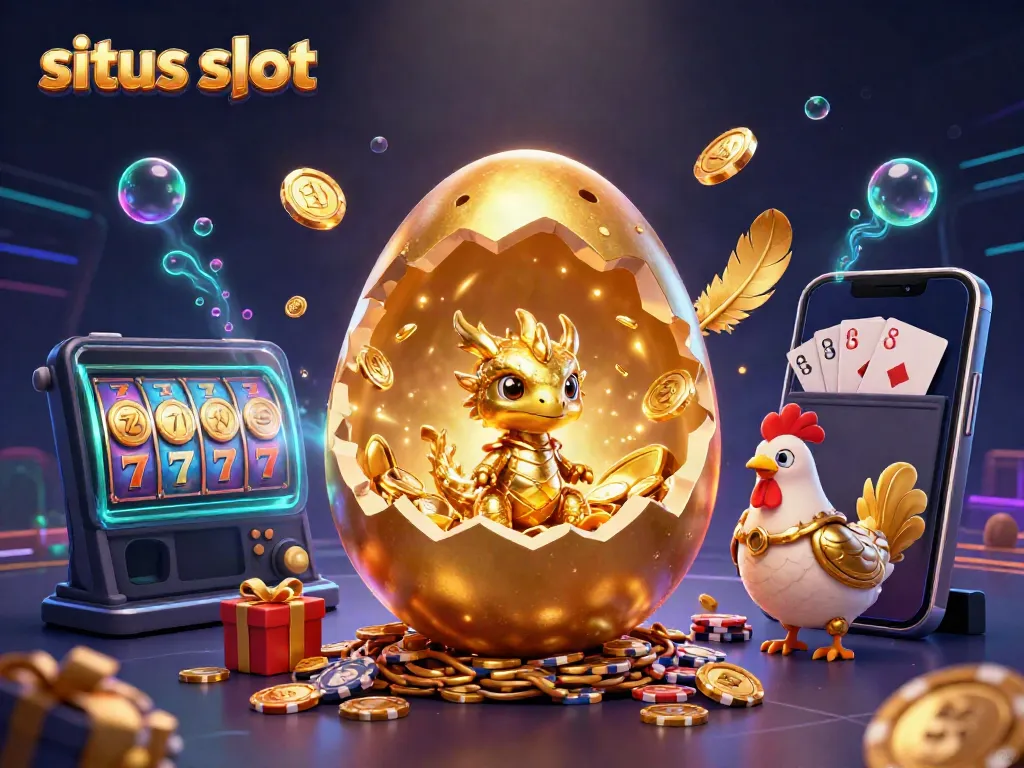 Experience thrilling gameplay with situs slot, featuring golden elements and vibrant casino graphics.