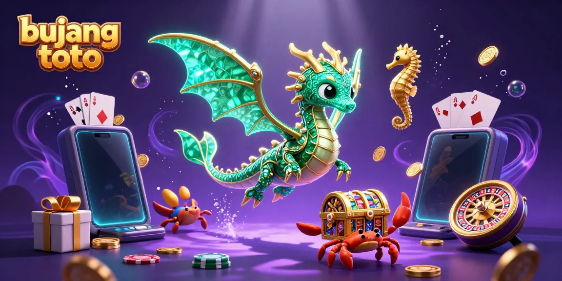 Experience exciting gameplay features with bujang toto's enchanting sea dragon casino scene filled with dynamic game symbols.
