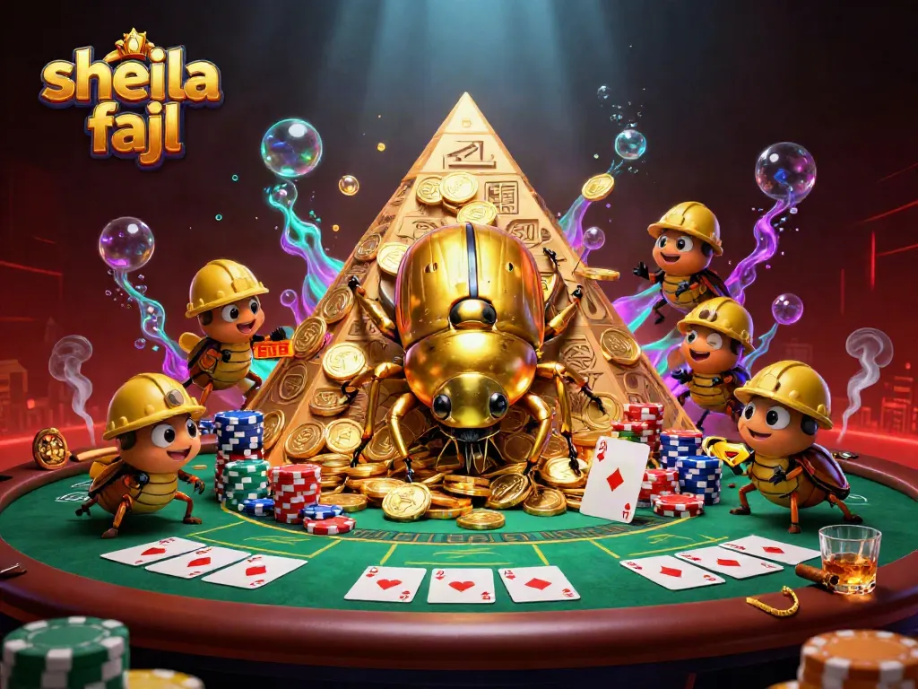Experience the excitement of sheila fajl's unique jewelry collection with vibrant casino-themed 3D illustration.