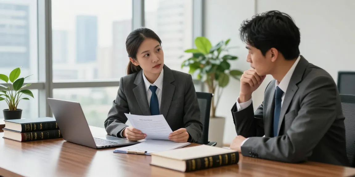 Client consultation with a lawyer discussing case details, click to find out more about legal services.