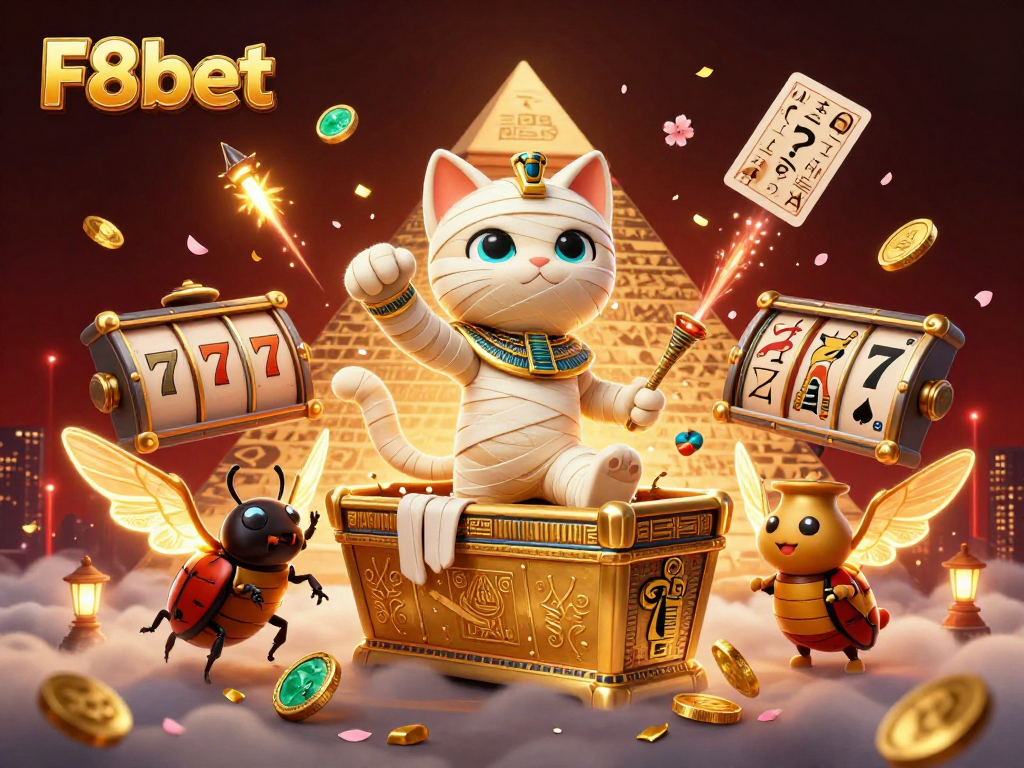 Experience thrilling gameplay with F8bet in an exciting gambling environment featuring vibrant characters and slot reels.