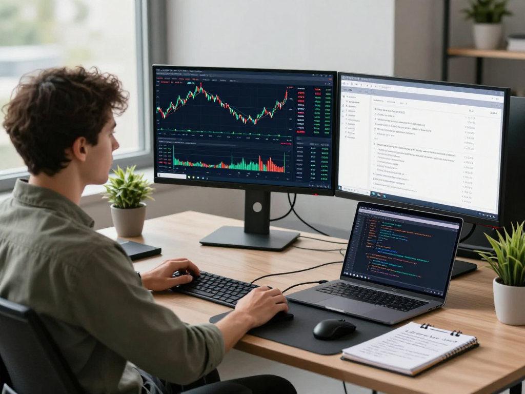 DAX index quote API showcased in a modern trading development workspace with live market data and coding tools.