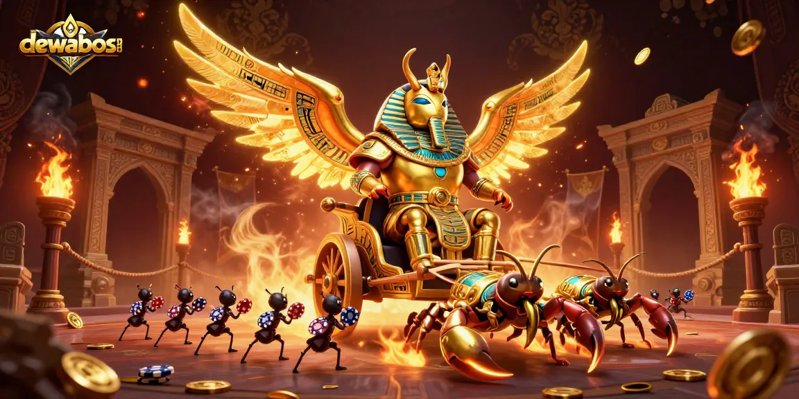 Experience the excitement of dewabos138 with a dynamic casino scene filled with vibrant characters and action.