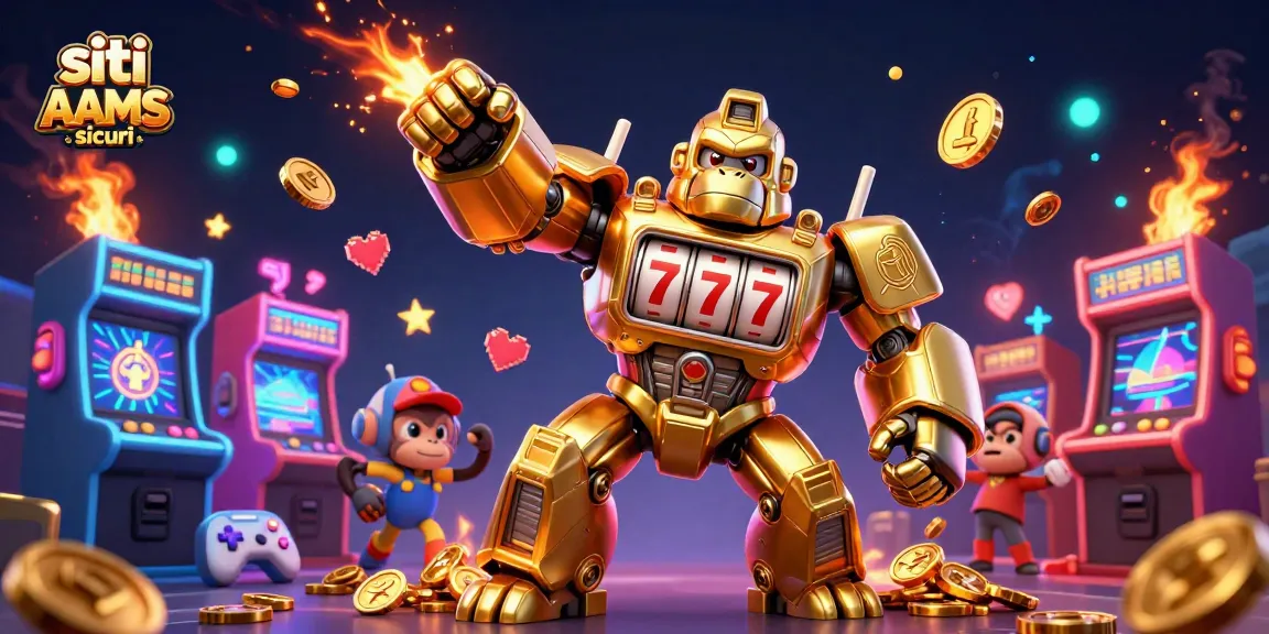 Gioca nei siti non AAMS sicuri con un gorilla dorato e avvincenti giochi arcade 3D.