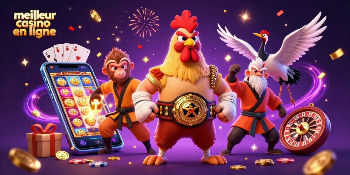 Un combat emblématique avec des symboles de jeu dans un meilleur casino en ligne.
